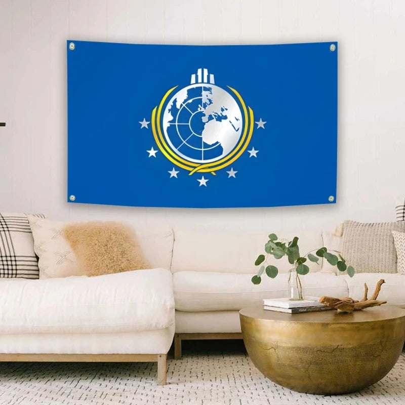 Super Earth Flag 3x5FT, Durable Polyester Outdoor Banner