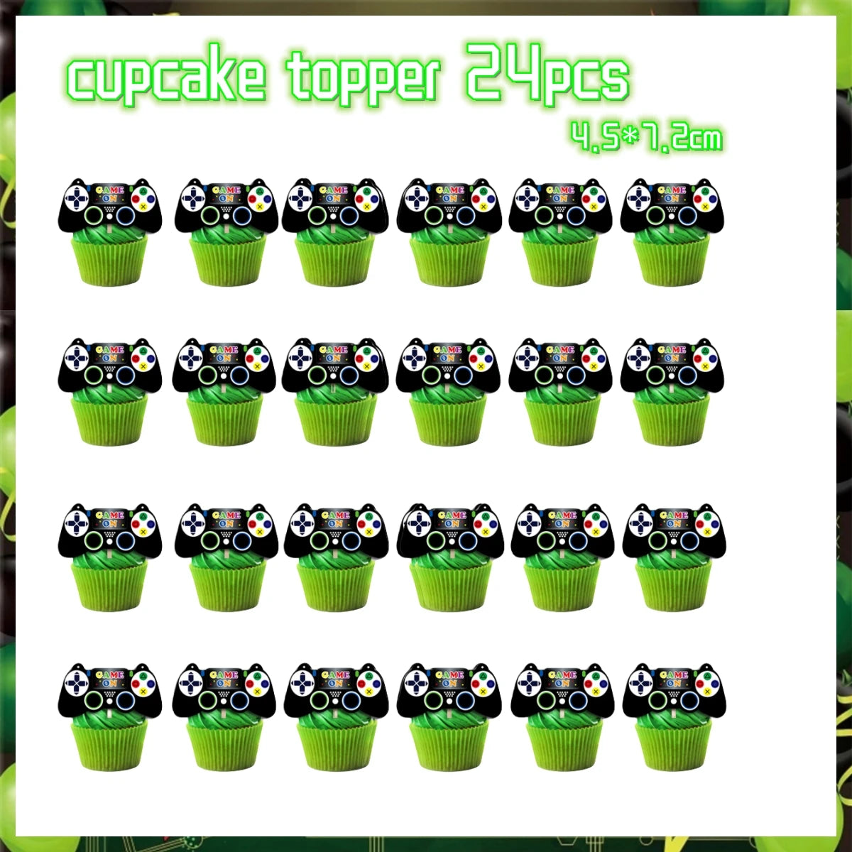 Green Video Game Birthday Party Supplies Kit with Gamepad Balloons