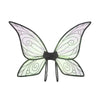 A pair of translucent, light green and purple fairy wings with black detailing.