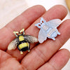 Lifelike Resin Bee Charms for Jewelry Making & DIY Crafts