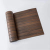 A roll of 3D wood grain self-adhesive wallpaper showcasing horizontal wood planks.