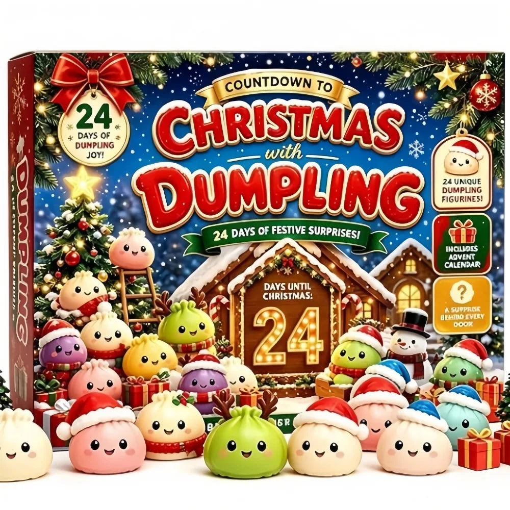 Christmas Squishy Advent Calendar featuring 24 days of festive surprises and fidget fun figurines