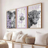 Frameless Leopard & Black-White Gallery Canvas Poster Set (3-Piece)