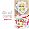 A set of floral love words stencils and stamps featuring yellow and purple flowers for DIY scrapbooking