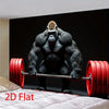 A muscular gorilla figure lifting a barbell against a black backdrop for a 2D flat weightlifting banner.