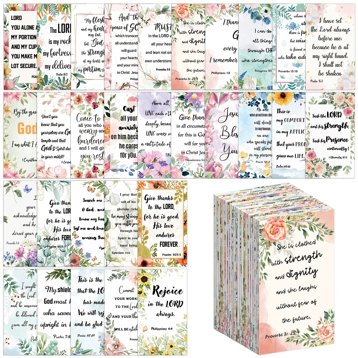 Bible Verse Scripture Cards – Inspirational Christian Encouragement Cards
