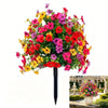 Artificial Petunia Flowers with Ground Stakes – 18" Outdoor Faux Flowers for Garden & Porch Decor