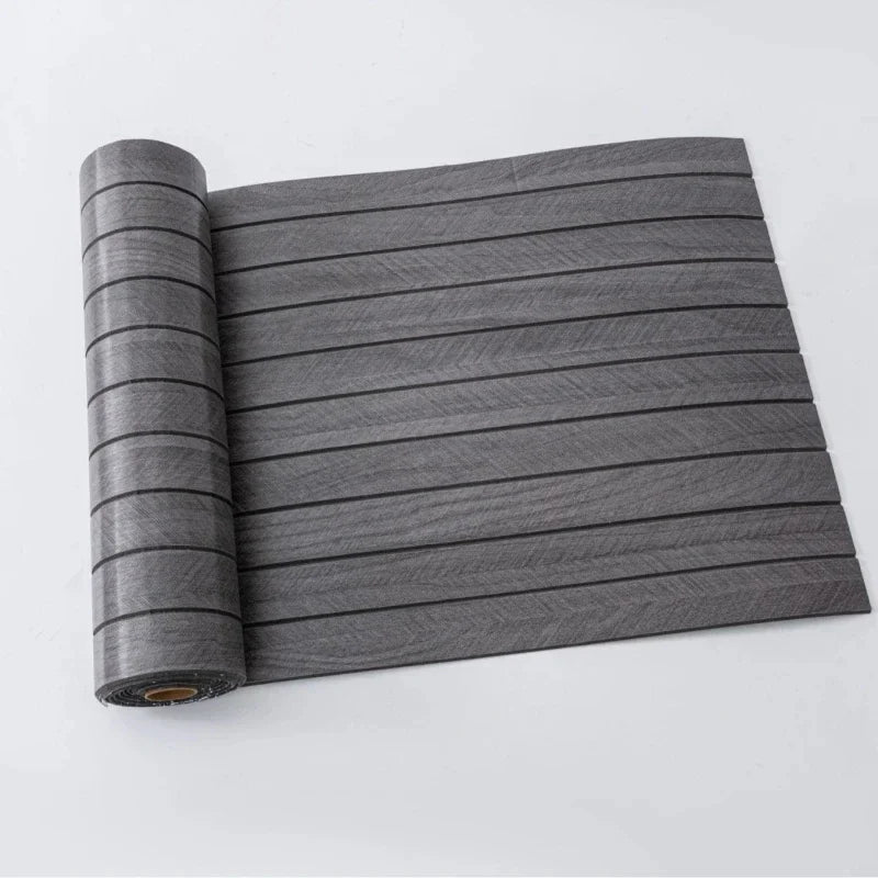 Roll of gray 3D wood grain self-adhesive wallpaper for interior design