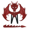 A red dragon wings and tail cosplay costume set for kids featuring a head, wings, and tail.