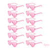 Six pairs of pink heart-shaped rimless sunglasses for women and men