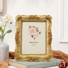 Elegant Golden Rose Resin Photo Frame