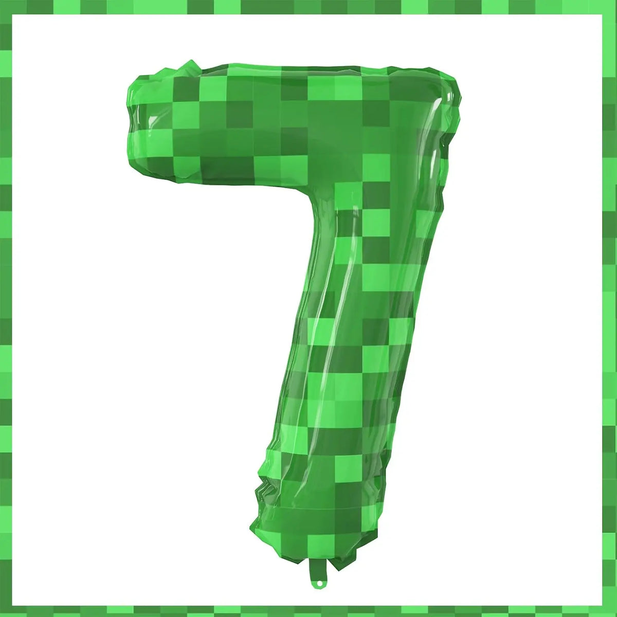 Giant Green Pixel Number Foil Balloon for Birthday Parties