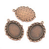 Vintage Style Cameo Pendant Bases with Ornate Gold or Silver Finish