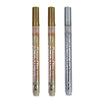 Three Extra-Fine Point Acrylic Paint Pens in gold and silver packaging.
