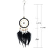 A silver feather pendant charm with a circular mirror design and dangling feathers.