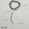 Faceted Crystal Rosary Necklace with Crucifix Pendant