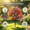 Artificial Petunia Flowers with Ground Stakes – 18" Outdoor Faux Flowers for Garden & Porch Decor