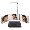 3-Way LED Makeup and Haircut Mirror with 360° Rotation and Door Hook