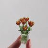 Hand-Blown Glass Flower Bouquet with Vase