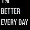 Motivational canvas wall art featuring the text 1% better every day and a related quote.