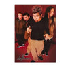 A concert poster featuring the band Deftones with three members in dark clothing against a red background.