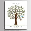 Illustration aquarelle d'un arbre aux feuilles et fruits, utilisée comme design pour une impression sur toile personnalisable