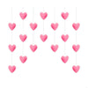Pink tassel door curtain decorated with heart and star shapes hanging vertically