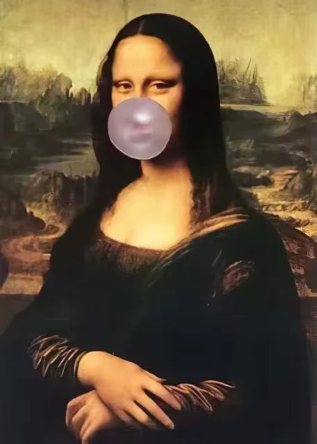 A portrait of a woman with long dark hair and a translucent purple sphere obscuring her face.