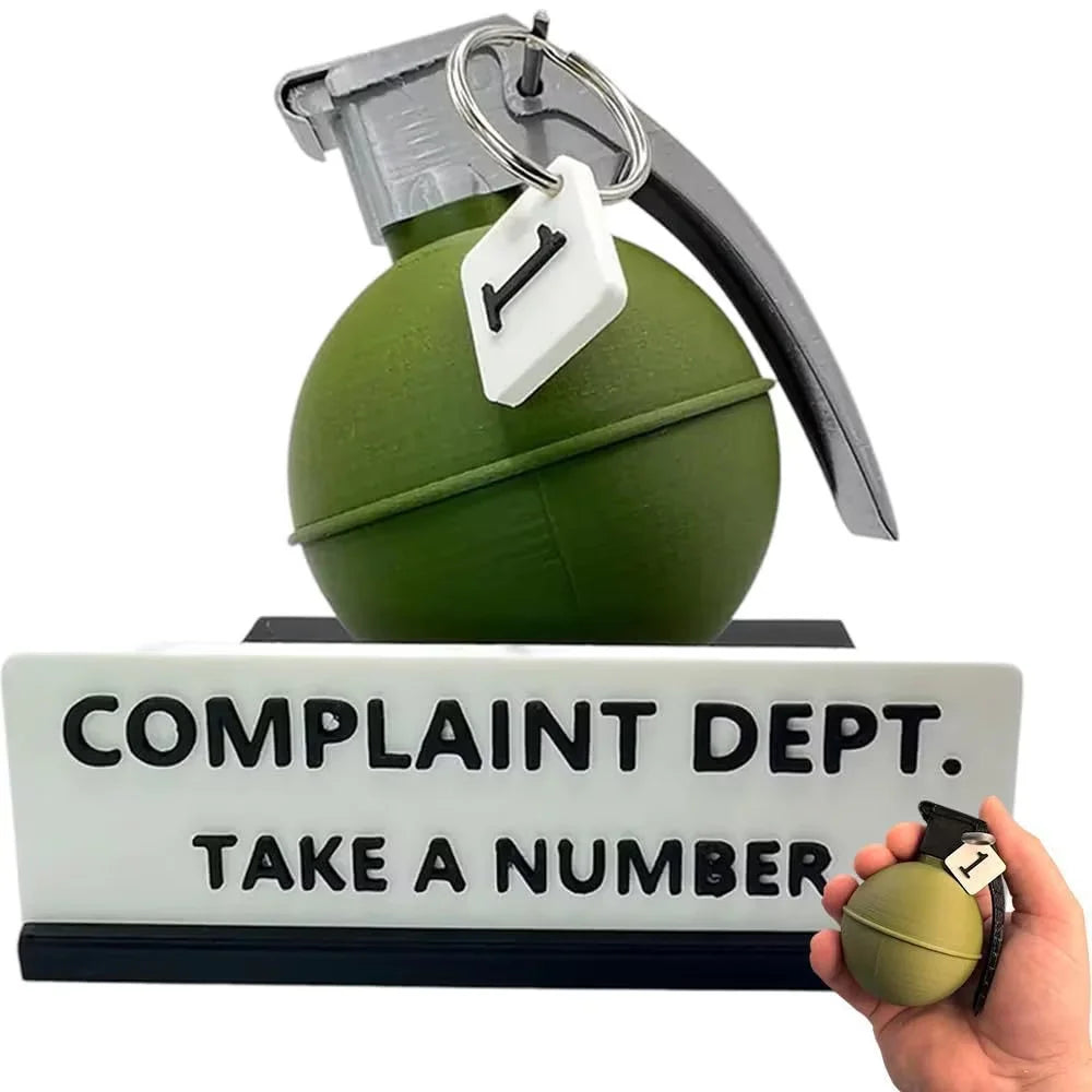 Grenade Complaint Department Desk Sign