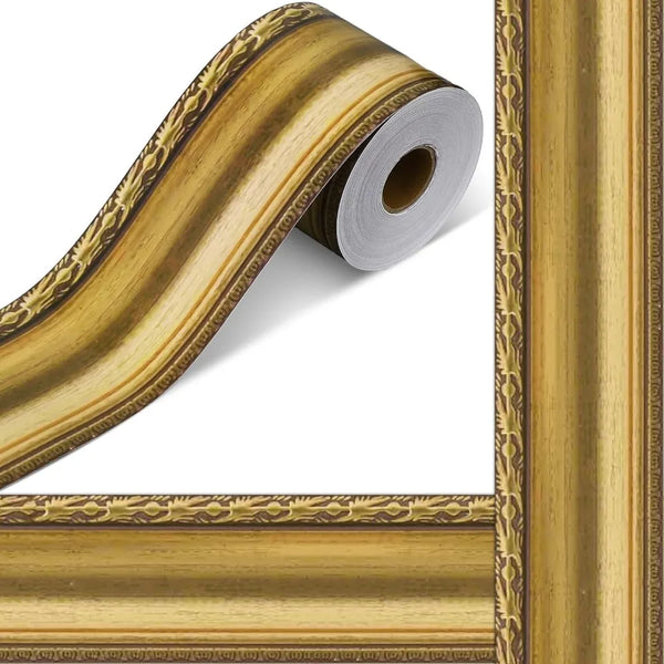 Roll of vintage gold self-adhesive decorative border sticker for DIY projects