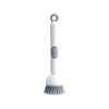 A white adjustable long-handled liquid washing brush with a silicone head.