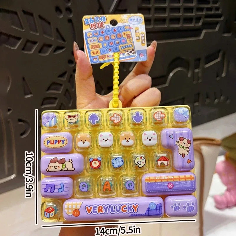 Giant Keycap Fidget Clicker Keychain Set
