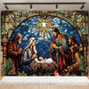 Starry Night Nativity Scene Backdrop for Christmas Celebrations
