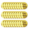 A set of gold mirror acrylic happy birthday cake toppers, featuring the letter H and the words Happy Birthday.