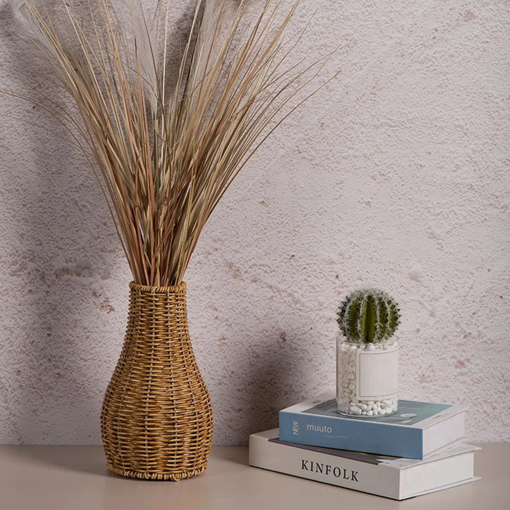 Hand-Woven Rattan Style Decorative Vase