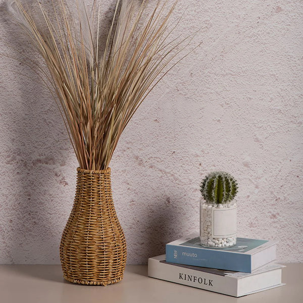 Hand-Woven Rattan Style Decorative Vase