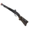 A dark, antique-style pirate pistol costume prop with a wooden stock and metal barrel.