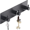 A black self-adhesive wall hook designed to hold keys and jewelry.