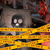 Halloween Caution Tape with Bloody Handprints