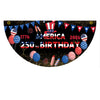 A dark background with gold glitter and patriotic bunting flags featuring the text 1776 AMERICA 2026 250TH BIRTHDAY
