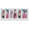 A set of clear acrylic magnetic photo frames displaying various people and scenes.