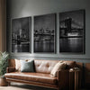 New York City Nightscape Canvas Art – Brooklyn Bridge and Manhattan Skyline