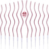 A set of 48 pink spiral birthday cake candles with star toppers.