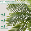 Close-up of a green artificial palm leaf used for realistic foliage decoration.