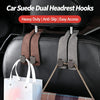 Suede Car Headrest Hooks for Bags and Groceries