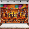 Day of the Dead Skeleton & Floral Backdrop for Party Photo Booth