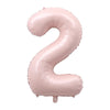 A pink foil number balloon shaped like the number 2.