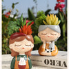 Resin Cartoon Girl Flower Planter