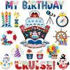 A set of 16 nautical magnets featuring various captain designs and birthday elements.