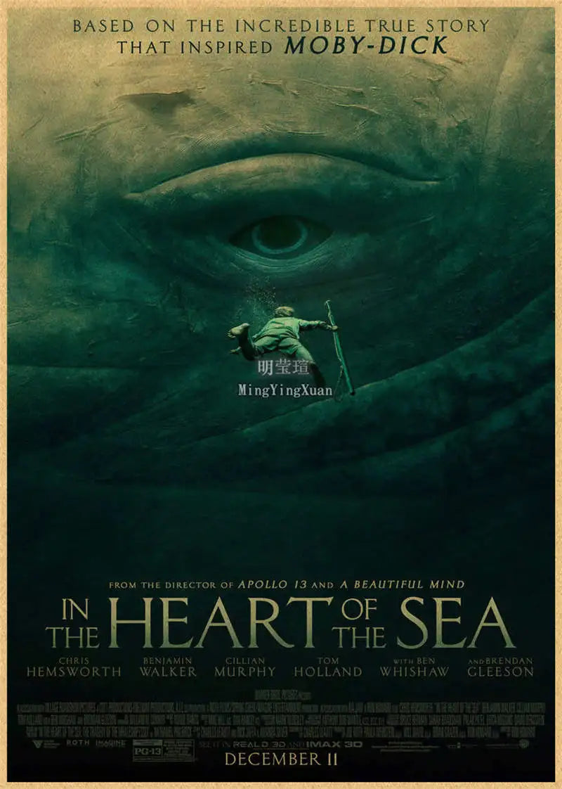A movie poster featuring a large, intense eye looking down, with text credits and cast names.